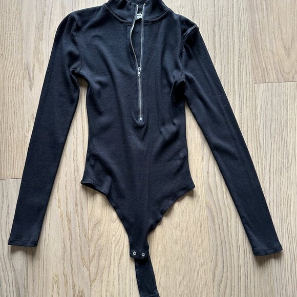 Garage Mock Neck Half Zip Bodysuit - Picture 3 of 4